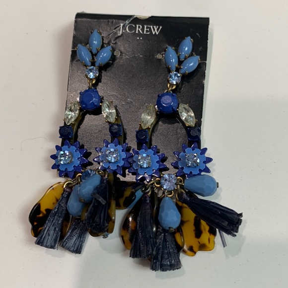 J. Crew Jewelry - Jcrew blue and animal print earrings